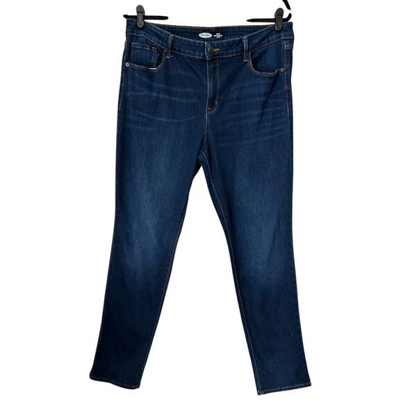 Old Navy Jeans Wmens Size 16 Long Power Slim Straight Mid Rise Stretch Denim - Picture 1 of 12